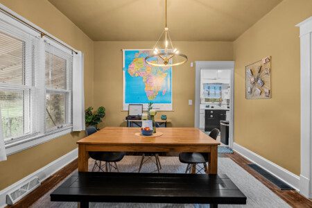cairo st bungalow dining room map decor chandelie