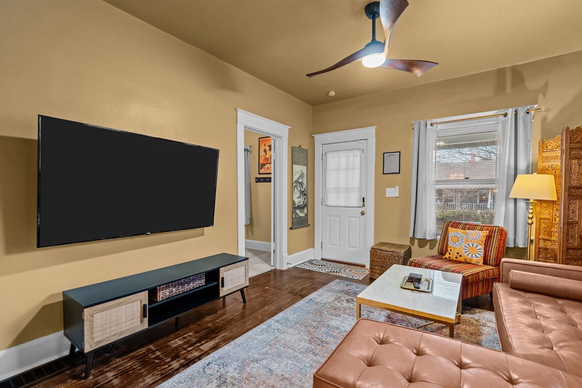 cairo st bungalow living room tv area ceiling fan